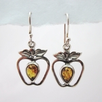 Baltic Amber Sterling Apple Earrings